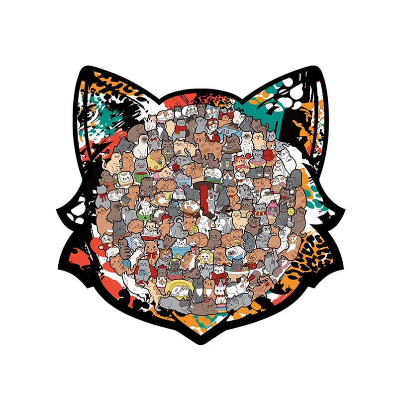 Cross-border Fun Cat Puzzle Toy Wooden Irregular Shaped Puzzle Game High-end Version